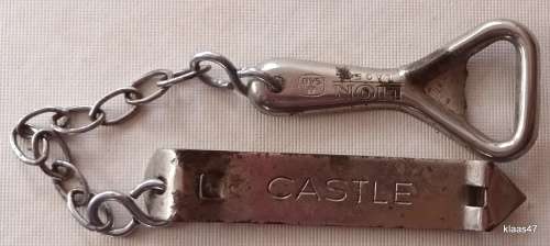 Castle and Lion bottle openers on a chain