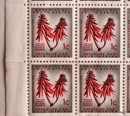 RSA - 1961 - 1st Definitive Series - 1c Block of 33 Unused stamps