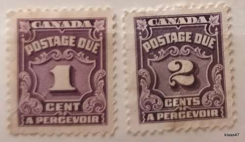 Canada - 1930`s - Postage Due - 2 Unused Hinged stamps