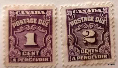 Canada - 1930`s - Postage Due - 2 Unused Hinged stamps