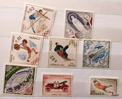Monaco - Mixed lot of 8 Mint stamps