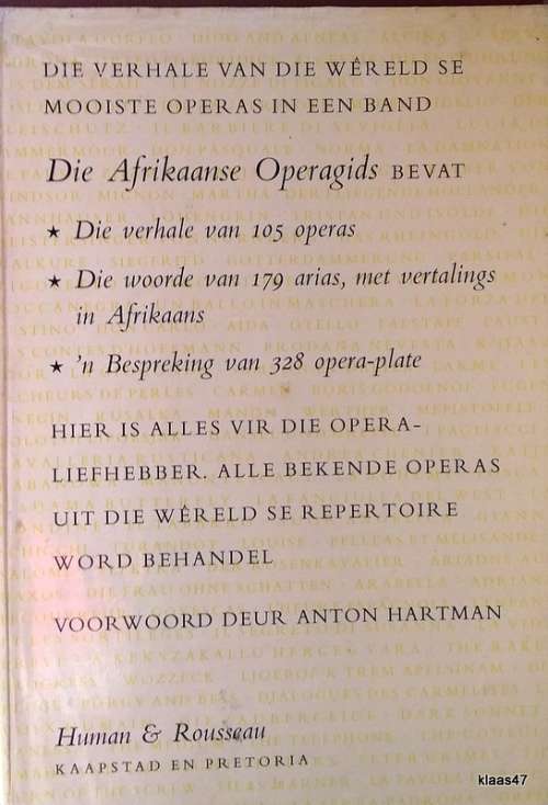 Die Afriaanse Operagids - Louis Steyn - Hardeband 1964