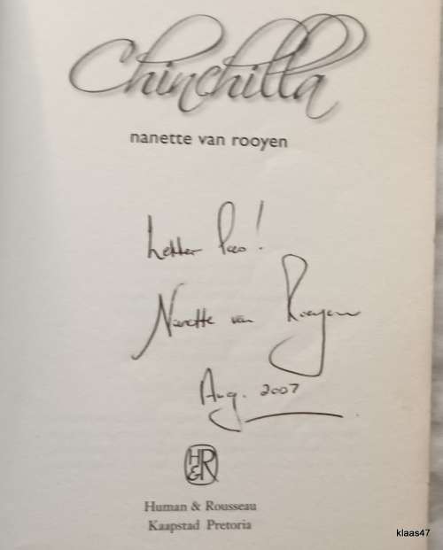 Chinchilla - Nanette van Rooyen - Sagteband  **Geteken**