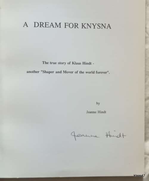 A Dream for Knysna - Jeanne Hindt - Paperback **Signed copy**