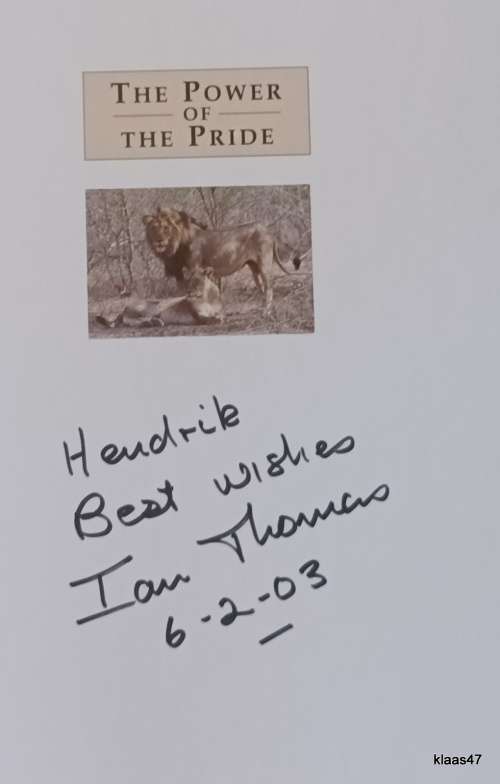 The Power of the Pride - Ian Thomas - Hardcover Inscribed and signed by Author