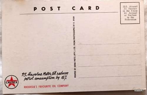 Caltex (Rhodesia`s Favourite Oil Company) - Unused Post Card - The Twelve Apostles Photo: R Ryan