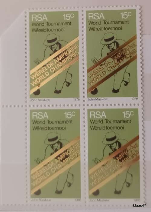RSA - 1976 - World Bowls Champions - Mint Block of 4 stamps