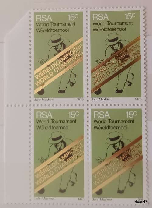 RSA - 1976 - World Bowls Champions - Mint Block of 4 stamps