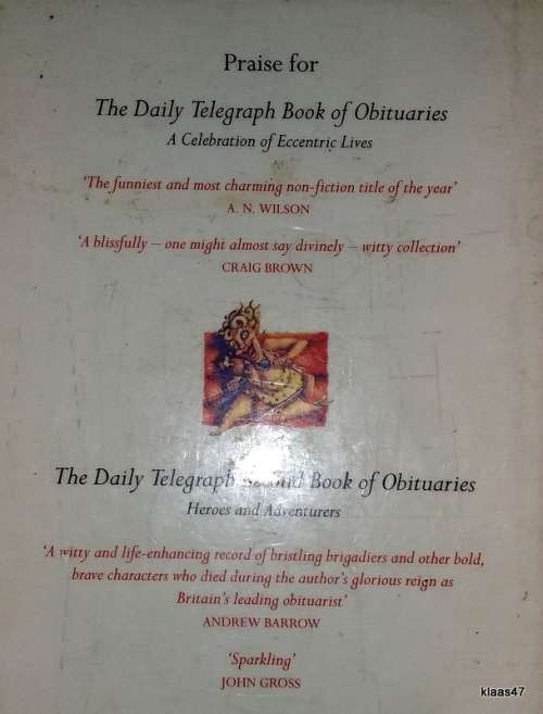 The Daily Telegraph Third Book of Obituaries - Ed: Hugh Massingberd - Hardcover (Entertainers)
