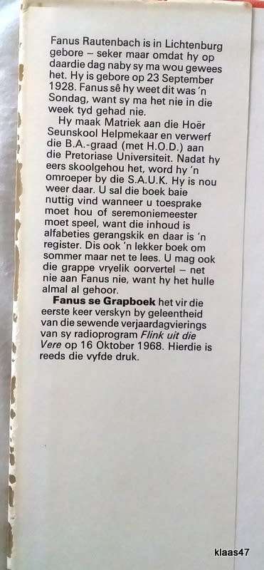 Fanus se Grapboek: Segoed vir alle Geleenthede - Fanus Rautenbach - Hardeband 1979