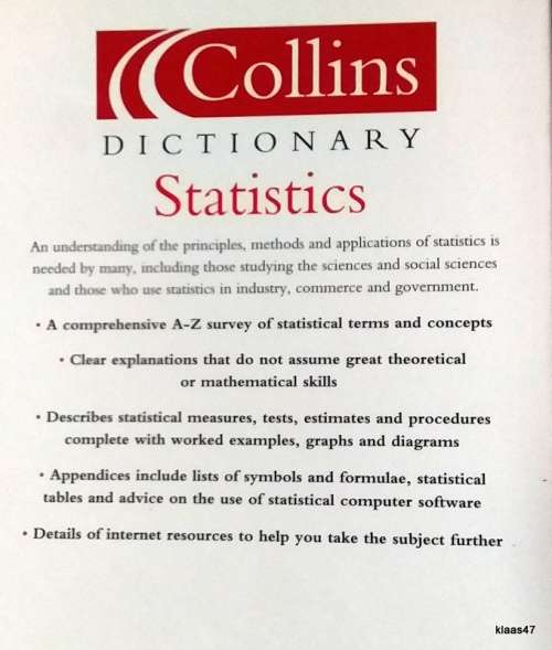 Collins Statistic Dictionary - Roger Porkess - Paperback 2004 2nd Edition