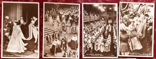 10 Valentine`s Coronation Souvenir Post Cards - Black & White