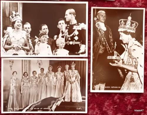 10 Valentine`s Coronation Souvenir Post Cards - Black & White