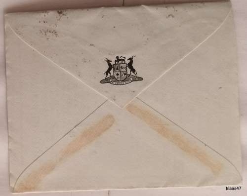 Union of South AFrica - 1939 - 3 Pairs of stamps on envelope with Union Crest on back