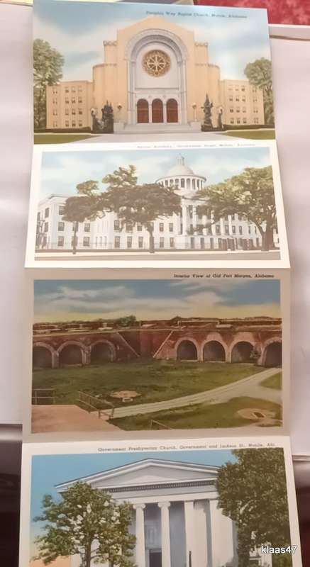 Vintage Travel Souvenir - Mobile, Alabama (The City of Six Flags)(Dated 1959)Foldout style 16 Photo