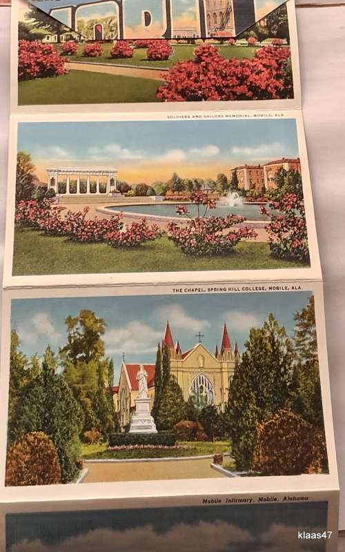 Vintage Travel Souvenir - Mobile, Alabama (The City of Six Flags)(Dated 1959)Foldout style 16 Photo