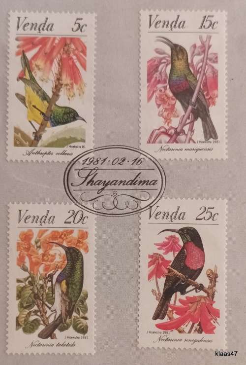 Venda - 1981 - Sunbirds - Collectors Sheet 1.6.1