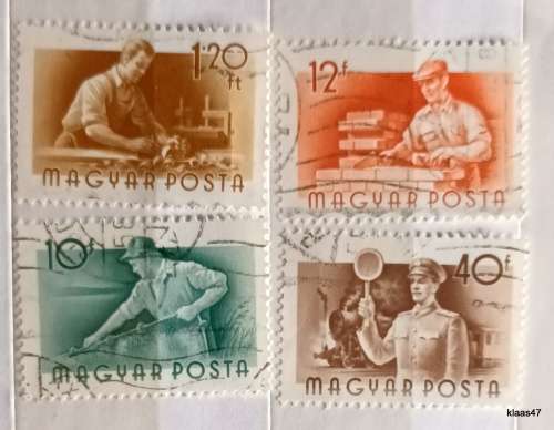 Hungary - 1955 - Workers - 4 Used Hinged stamps