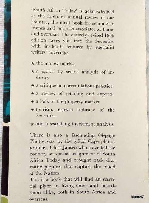 South Africa Today - 1969 Edition - Hardcover