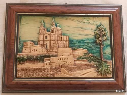 Vintage 3d Picture - John Borg - Zebbug - Malta - Handpainted -