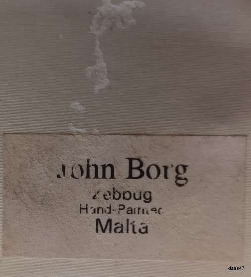 Vintage 3d Picture - John Borg - Zebbug - Malta - Handpainted -