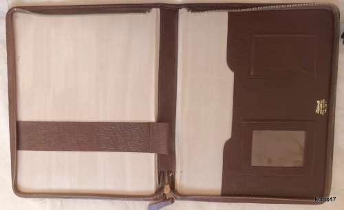 Vintage Travel Writing Case Organiser - Zip Around - Leathersmith - Made in England - Real Leather