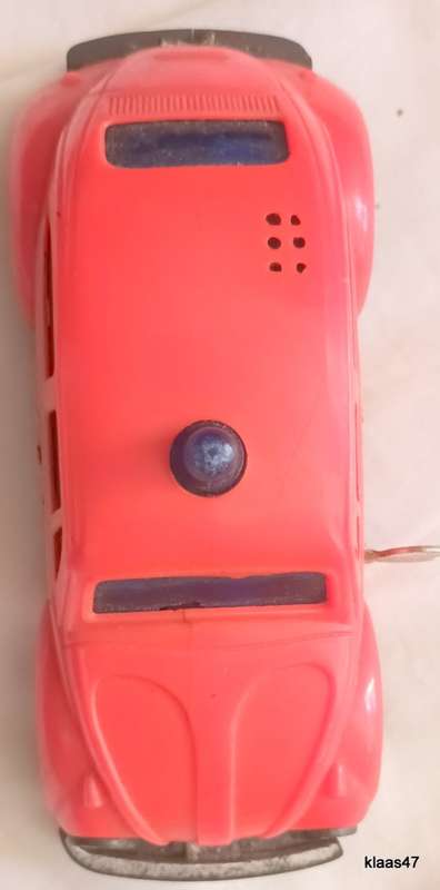 Vintage 1960`s Wind-Up Plastic Car Fire Chief F D Made in Hong Kong 7601