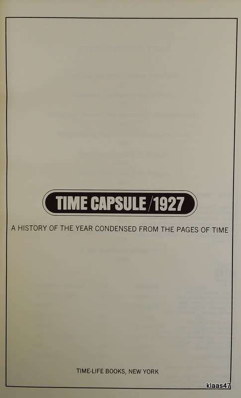 TIME CAPSULE: 1927 (A History of the Year Condensed From the Pages of Time) Paperback - Lindbergh