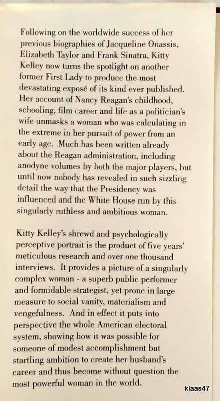 Nancy Reagan: The Unauthorized Biography - Kitty Kelley - Hardcover 1991