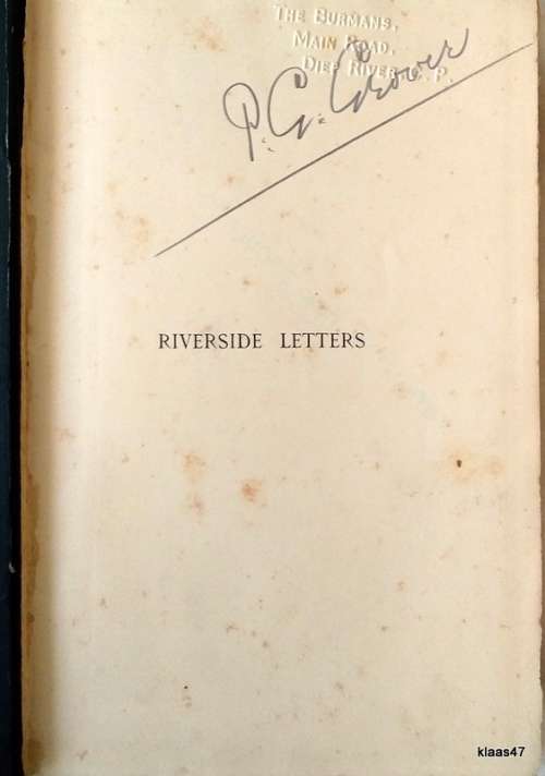 Riverside Letters - George D Leslie - Hardcover 1896 (A Continuation of `Letters to Marco`)