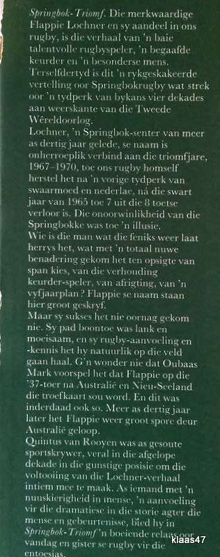 Springbok-Triomf - Quintus van Rooyen - Hardcover 1972