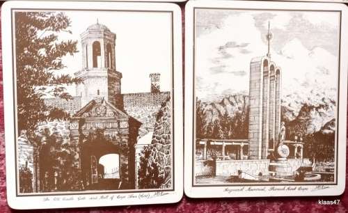 Cork Base Placemats - Drawings of Historic Cape - 6 mats