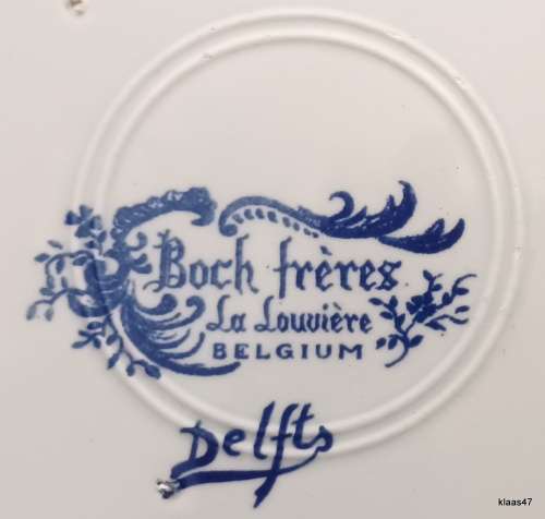 Delft - Boch Freres La Louviere Belgium - Old Woman with Book - 34cm Diameter Wall plate