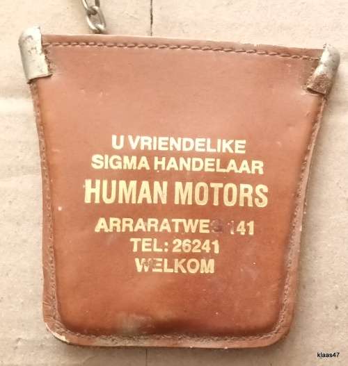Vintage Leather Key Ring - Advertising BP and Human Motors (Welkom)