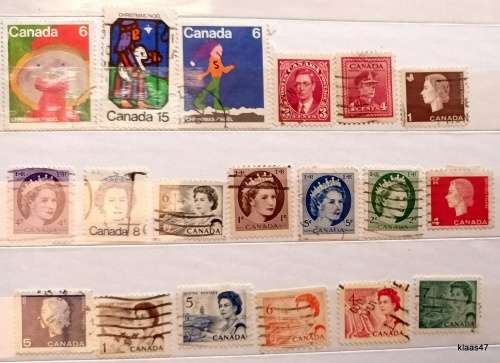 Canada - Mixed Lot of 19 Used (some hinged) stamps