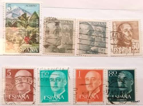 Spain - Mixed Lot of 8 Used Hinged stamps