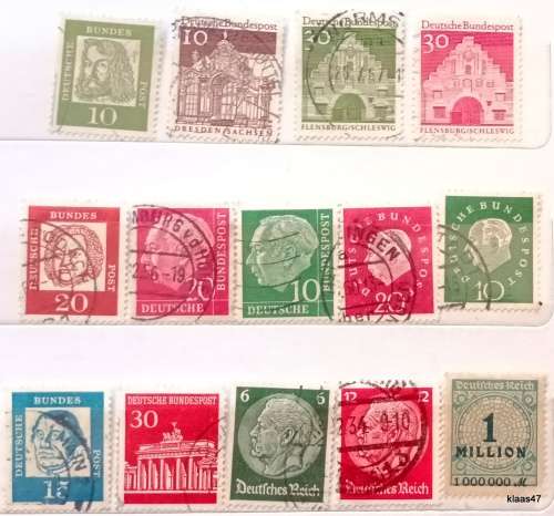 Germany - Mixed Lot of 14 Used stamps