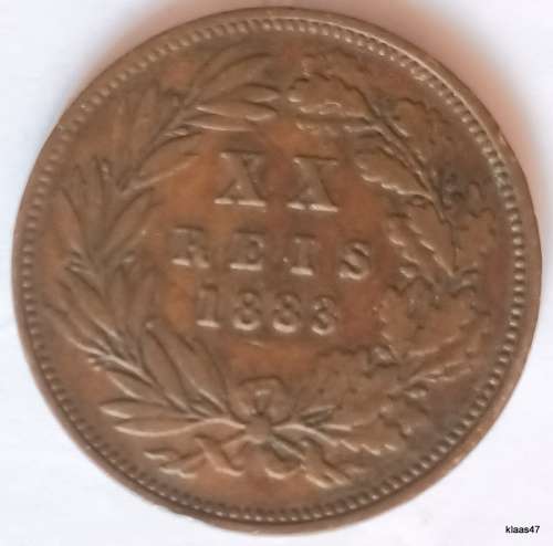 Portugal - 1883 - Luiz I - XX Reis - Bronze