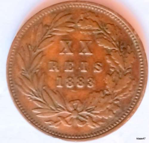 Portugal - 1883 - Luiz I - XX Reis - Bronze