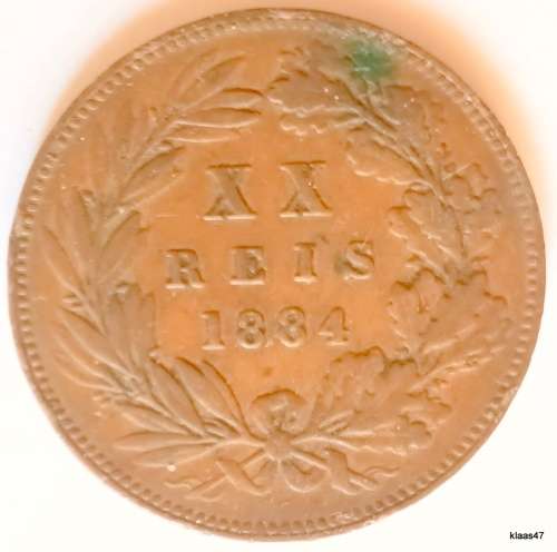 Portugal - 1884 - Luiz I - XX Reis - Bronze