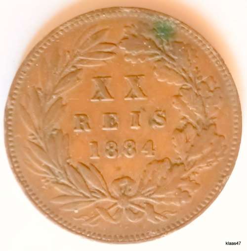 Portugal - 1884 - Luiz I - XX Reis - Bronze