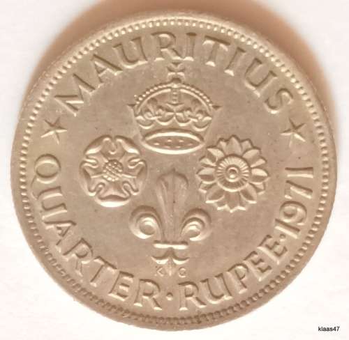 Mauritius - 1971 - ¼ Rupee - Copper-nickel