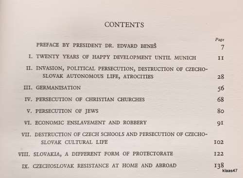 Two Years of German Oppression in Czechoslovakia - Czechoslovak Ministry of Foreign Affairs - P/back