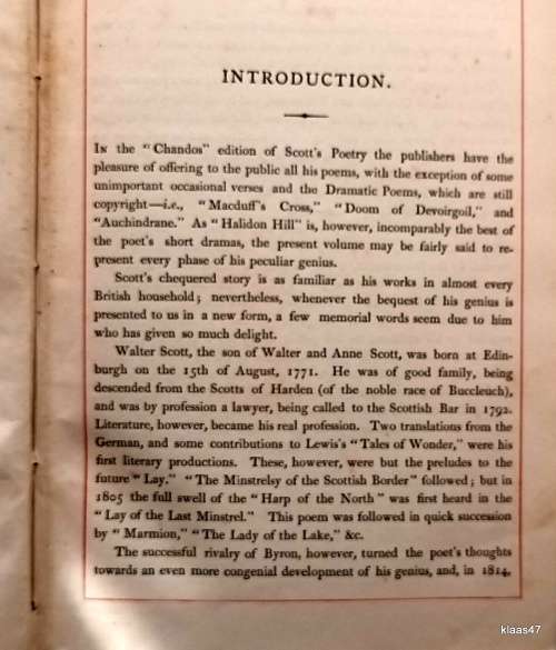Poetical  Works - Sir Walter Scott - Hardcover (Chandos Edition 1870)