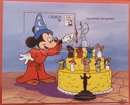 Grenada - Disney (Happy Birthday Mickey Mouse) Commemorative Sheet - Issue No. 9201 with Certificate