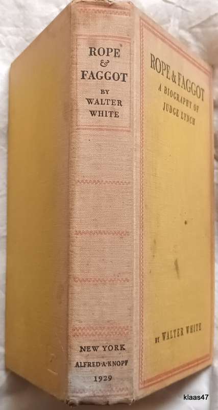 Rope & Faggot - Walter White - Hardcover 1929 (A Biography of Judge Lynch)