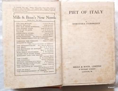 Piet of Italy - Dorothea Fairbridge - Hardcover 1913
