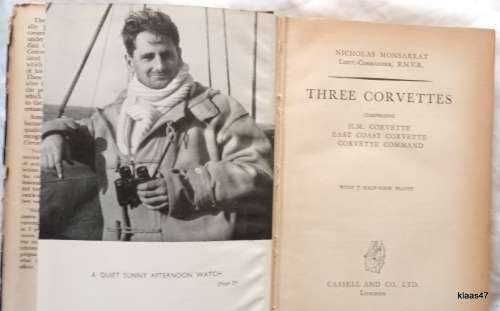 Three Corvettes - Nicholas Monsarrat - Hardcover 1953 Second Edition