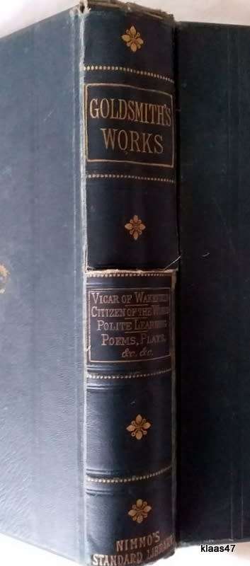 The Works of Oliver Goldsmith - Hardcover - Inscription and small rubber stamp with date 4.3.1887