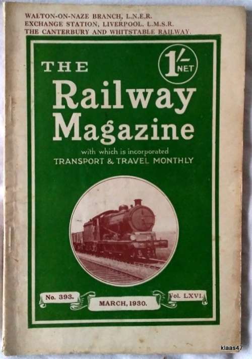 The Railway Magazine - No 393, Vol LXVI - March,1930.
